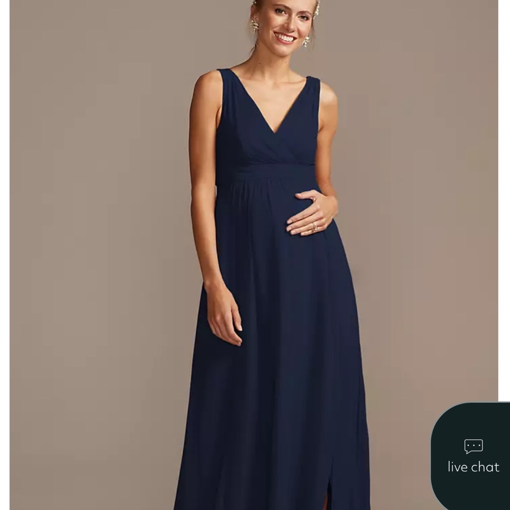 David's Bridal Navy Maxi Dress